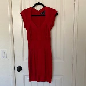 French Connection Red Bandage Bodycon Dress Size 6